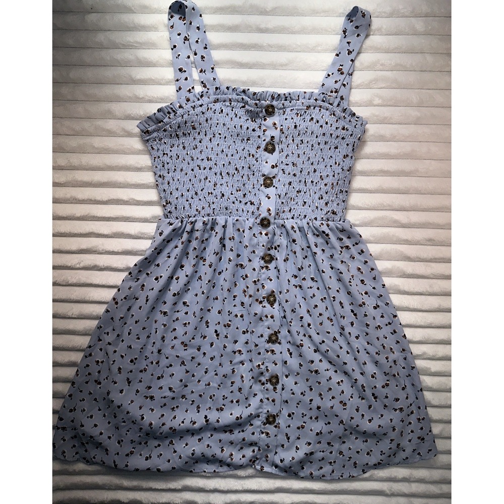 Sienna Sky Women's Floral Button Front Sundress in Light Blue Size Large. ‎  00A